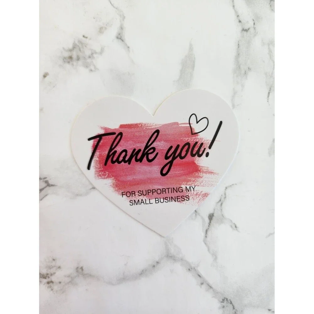 60 Assorted Heart-Shaped Thank You Cards